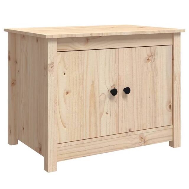 Berkfield Home Coffee Table 71x49x55 cm Solid Wood Pine in Natural - Size: 71 x 49 x 55 cm - image 1
