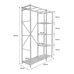 sweeek Bamboo Wardrobe 3 Shelves in Light Brown - thumbnail 5