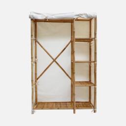 sweeek Bamboo Wardrobe 3 Shelves in Light Brown - thumbnail 3