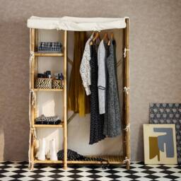 sweeek Bamboo Wardrobe 3 Shelves in Light Brown - thumbnail 6