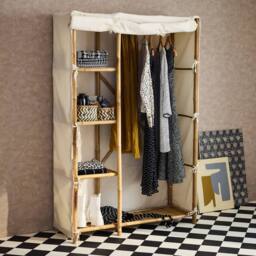 sweeek Bamboo wardrobe, 3 shelves in Beige - thumbnail 4