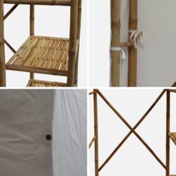 sweeek Bamboo Wardrobe 3 Shelves in Light Brown - thumbnail 4