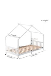 H&O Direct Pine Wood House-Style Bed Frame in White - thumbnail 2
