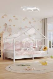 H&O Direct Pine Wood House-Style Bed Frame in White - thumbnail 4