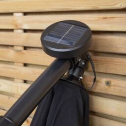 Samuel Alexander Black Cantilever Lit Banana Garden Parasol, Crank Handle & Solar LEDs - thumbnail 4