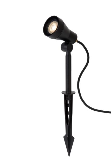 Lucide 'SPIKE' Dimmable Modern Tiltable Outdoor Garden LED Spotlight GU10 in Black - image 1