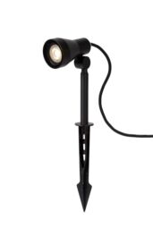 Lucide 'SPIKE' Dimmable Modern Tiltable Outdoor Garden LED Spotlight GU10 in Black - thumbnail 4