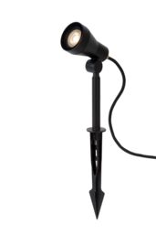Lucide 'SPIKE' Dimmable Modern Tiltable Outdoor Garden LED Spotlight GU10 in Black - thumbnail 1