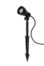 Lucide 'SPIKE' Dimmable Modern Tiltable Outdoor Garden LED Spotlight GU10 in Black - thumbnail 2