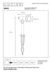 Lucide 'SPIKE' Dimmable Modern Tiltable Outdoor Garden LED Spotlight GU10 in Black - thumbnail 5