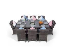 Thats Furniture Arizona Rectangle 8 Seat Rattan Dining Set Ice Bucket Drinks Cooler in Grey - thumbnail 3
