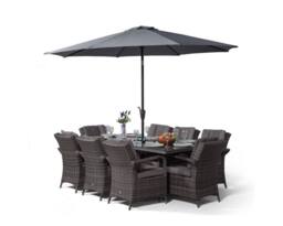 Thats Furniture Arizona Rectangle 8 Seat Rattan Dining Set Ice Bucket Drinks Cooler in Grey - thumbnail 6