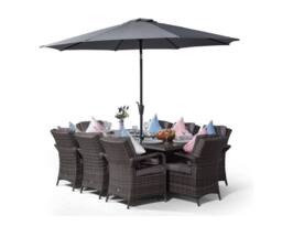 Thats Furniture Arizona Rectangle 8 Seat Rattan Dining Set Ice Bucket Drinks Cooler in Grey - thumbnail 2