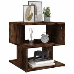 Berkfield Home Side Table Smoked Oak 40x40x40 cm Engineered Wood in Brown - Size: 40 x 40 x 40 cm - thumbnail 5