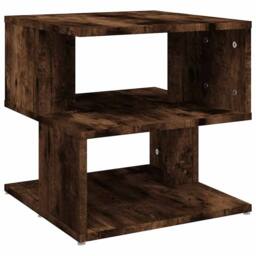 Berkfield Home Side Table Smoked Oak 40x40x40 cm Engineered Wood in Brown - Size: 40 x 40 x 40 cm - thumbnail 2