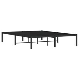 Berkfield Home Metal Bed Frame without Mattress Black 140x190cm - Size: 140x190 cm - thumbnail 4