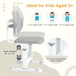 Costway Height-adjustable Kid¡¯s Desk Chair Children Study Chair in Grey - thumbnail 8