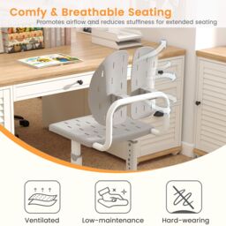 Costway Height-adjustable Kid¡¯s Desk Chair Children Study Chair in Grey - thumbnail 6