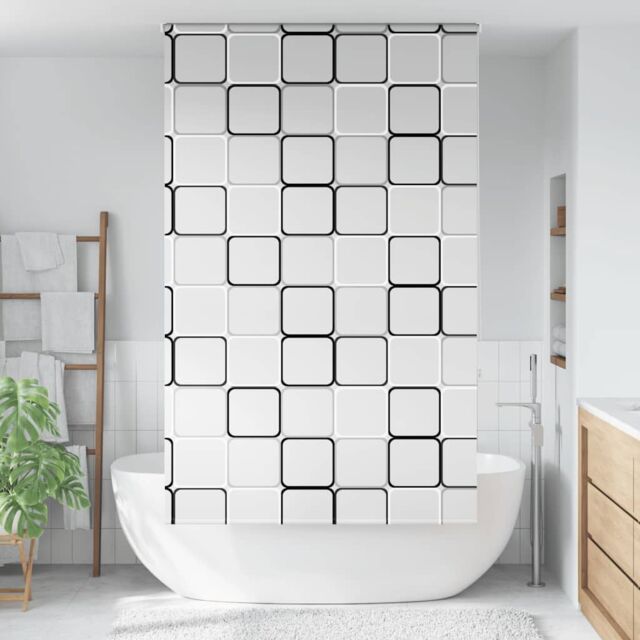 Berkfield Home Shower Roller Blind 120x240 cm Fabric Width 116 cm in Black - image 1