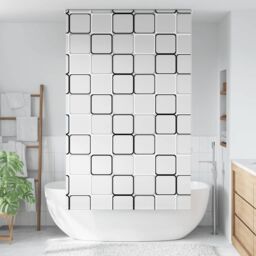 Berkfield Home Shower Roller Blind 120x240 cm Fabric Width 116 cm in Black - thumbnail 1