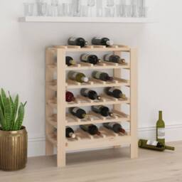 Berkfield Home Wine Rack 61.5x30x82 cm Solid Wood Pine in Light Brown