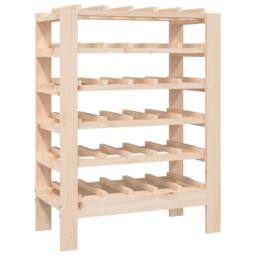 Berkfield Home Wine Rack 61.5x30x82 cm Solid Wood Pine in Light Brown - thumbnail 2
