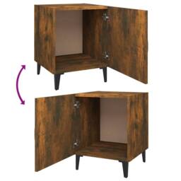 Berkfield Home Bedside Cabinets 2 pcs Smoked Oak Engineered Wood in Brown - thumbnail 7