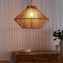 Wyld and Coco Beige Cotton Rope Pendant Lamp Japandi - thumbnail 1