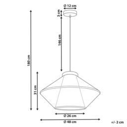 Wyld and Coco Beige Cotton Rope Pendant Lamp Japandi - thumbnail 3