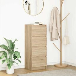 Berkfield Home Sideboard Sonoma Oak 37.5x35x99 cm Engineered Wood in Brown - thumbnail 1