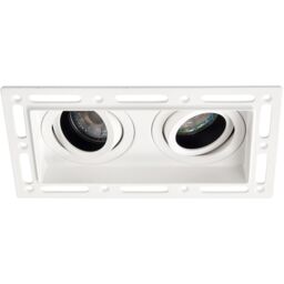 Loops Twin Trimless Plaster-In Downlight - 2 x 50W GU10 Reflector LED - Matt White - thumbnail 3