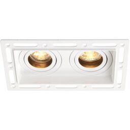 Loops Twin Trimless Plaster-In Downlight - 2 x 50W GU10 Reflector LED - Matt White - thumbnail 4