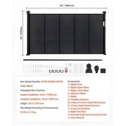 Ferand Retractable Baby Gate 870 mm Tall Extends up to 1400 mm Wide in Black - thumbnail 4