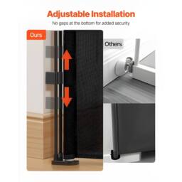 Ferand Retractable Baby Gate 870 mm Tall Extends up to 1400 mm Wide in Black - thumbnail 6