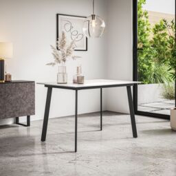 More4Homes Haydon Extending Dining Table 4-6 Seater w Black Legs in White - thumbnail 2