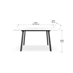 More4Homes Haydon Extending Dining Table 4-6 Seater w Black Legs in White - thumbnail 7