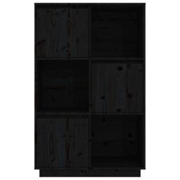 Berkfield Home Highboard Black 74x35x117 cm Solid Wood Pine - Size: 74 x 35 x 117 cm - thumbnail 5