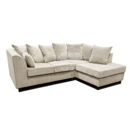 Furnishings For Less UK Casper Chenille 3 to 4 Seater L Shaped Corner Sofa Right Hand Facing in Beige