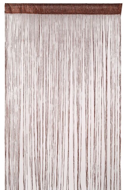 Neel Blue Glitter String Curtain Panel, Ivory, 200cm x 100cm in Burgundy - Size: 100 cm width x 200 cm drop - image 1
