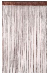 Neel Blue Glitter String Curtain Panel, Ivory, 200cm x 100cm in Burgundy - Size: 100 cm width x 200 cm drop - thumbnail 1