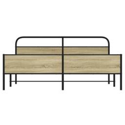 Berkfield Home Metal Bed Frame without Mattress Sonoma Oak 180x200 cm Super King in Brown - thumbnail 5