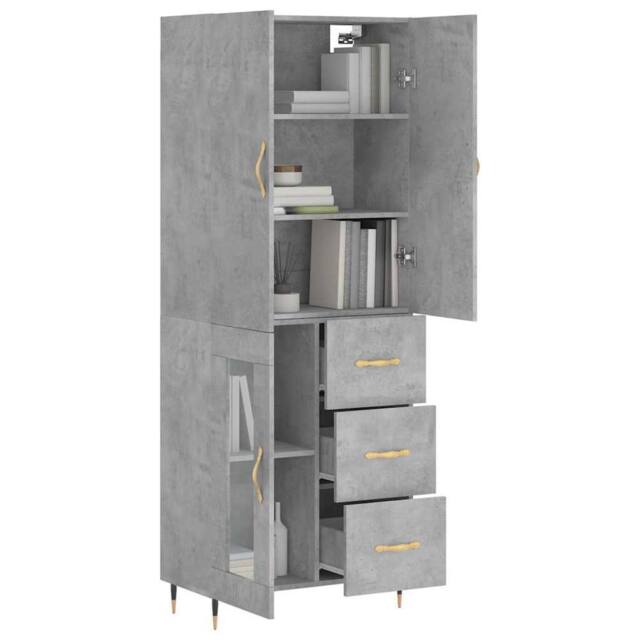 Berkfield Home Highboard Concrete Grey 69.5x34x180 cm Engineered Wood - image 1
