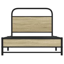 Berkfield Home Elegant Bed Frame without Mattress 90x190 cm Single Sonoma Oak En in Brown - thumbnail 5