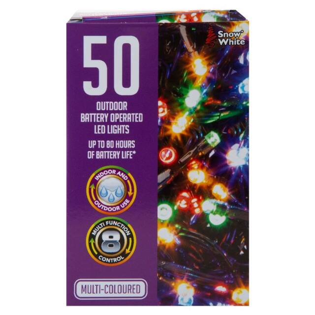 VFM e-Store Christmas Multicolour Bulbs String Lights 50 Bulbs 5m 30cm Lead X 1 - image 1