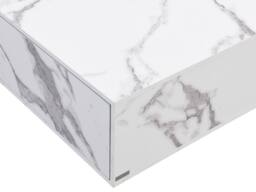 Vente-unique Coffee Table With 2 Drawers In MDF - W90 Cm - White Marble Effect - thumbnail 8