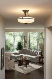 Loops 1 Bulb Semi Flush Light Palladian Bronze LED E27 100W Bulb - thumbnail 2