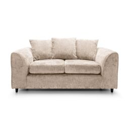 Abakus Direct Harriet Crushed Chenille 2 Seater Sofa in Cream - thumbnail 1