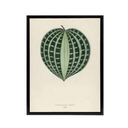 "Artery8 Vintage Botanical Seersucker Plant Leaf Fawcett Framed Canvas Wall Art in Beige - Size: W24"" x H32""" - thumbnail 1