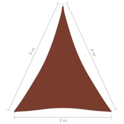 Berkfield Home Sunshade Sail Oxford Fabric Triangular 3x4x4 m Terracotta in Brown - thumbnail 6