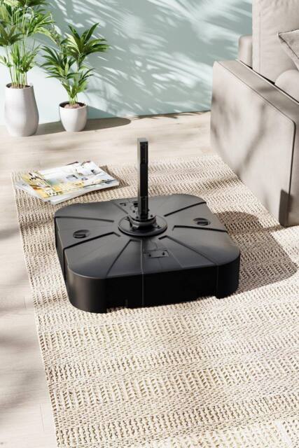 H&O Direct HDPE Square Parasol Base Outdoor Umbrella Stand in Black - image 1